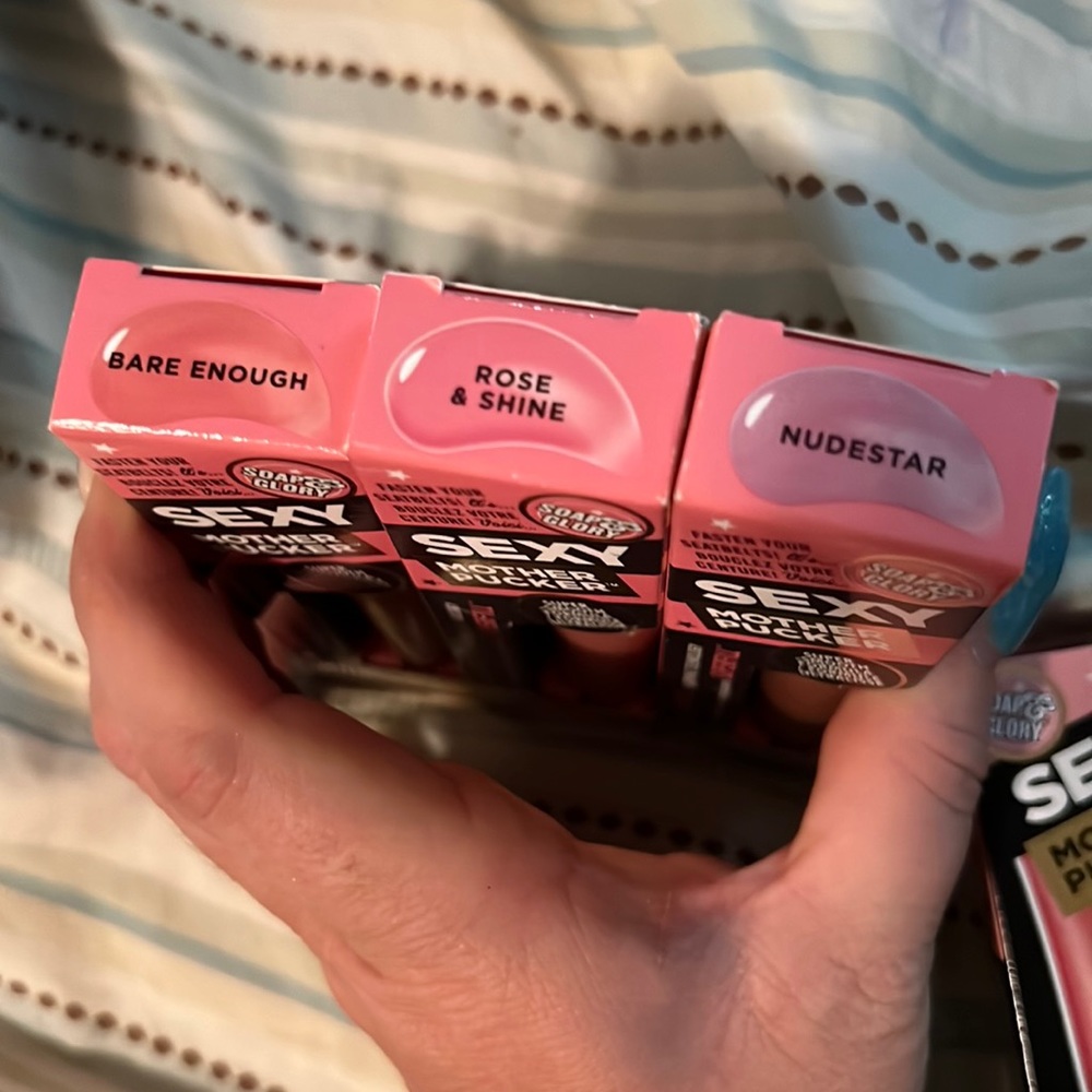 Soap & Glory bare enough, nudestar and rose and shine 15 each or 3 for 36